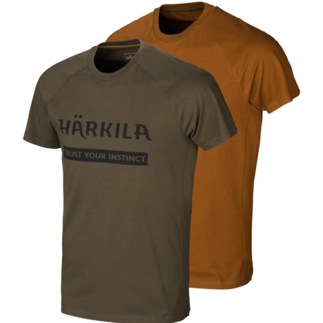 Härkila Logo T-Shirt 2er-pack Willow green/Rustique clay