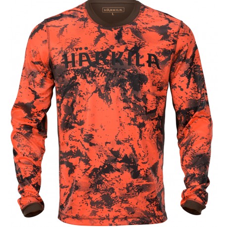 Härkila Wildboar Pro Langarmshirt Orange Blaze/Shadow brown