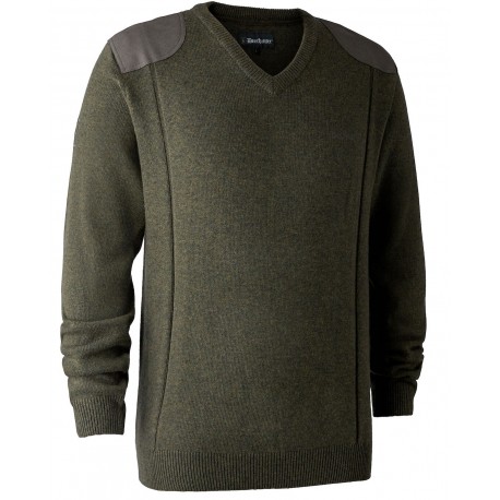 Deerhunter Sheffield Pullover mit V-Ausschnitt Green Melange