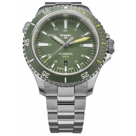 Traser H3 P67 Diver Automatic Green, Stahlband