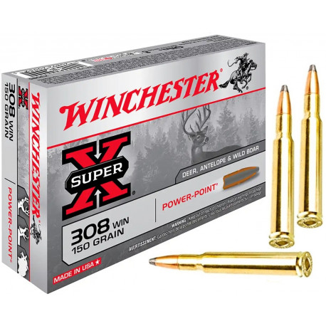 Winchester .308 Win. SUPER X Power-Point Teilmantel 9,7g/150grs.